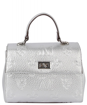 Embossed Monogram Top Handle Flap LMR002 SILVER